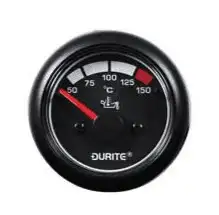12/24V LED Illuminated Marine Oil Temperature Gauge with Sender Unit - 52mm-0-525-15