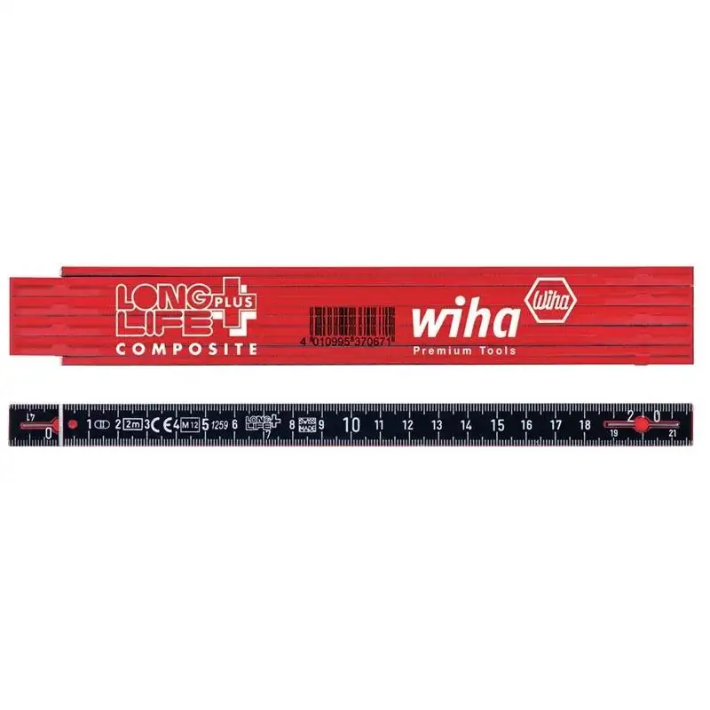 Wiha LongLife Plus Composite Folding Ruler 2m