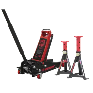 Sealey | Trolley Jack 3 Tonne & Axle Stands (Pair) 3 Tonne per Stand Combo - 3040ARCOMBO