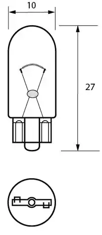 505 24V 3W W2. 1x9.5D 10mm-8-005-05