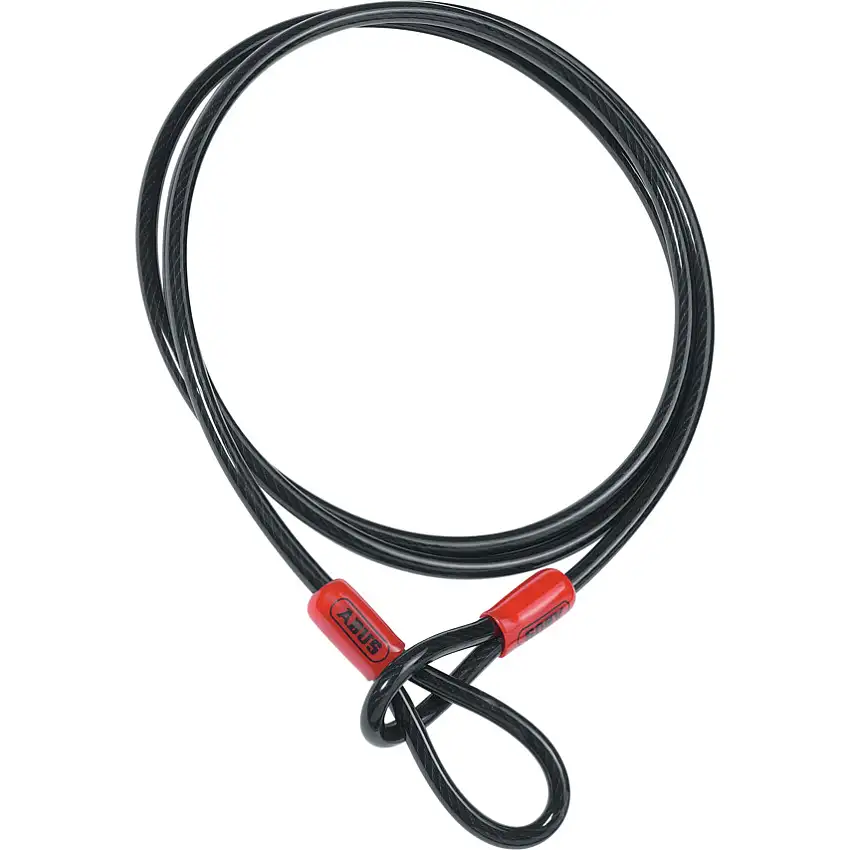Abus CABLE LOOPED 8mm X 200CM LONG BLACK PVC COATED