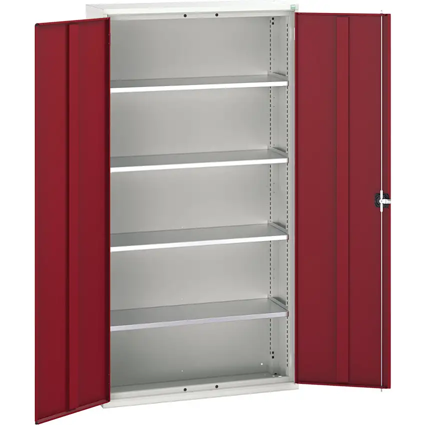 bott Verso Storage Cabinet, 2 Doors, Red, 2000 x 1050 x 350mm