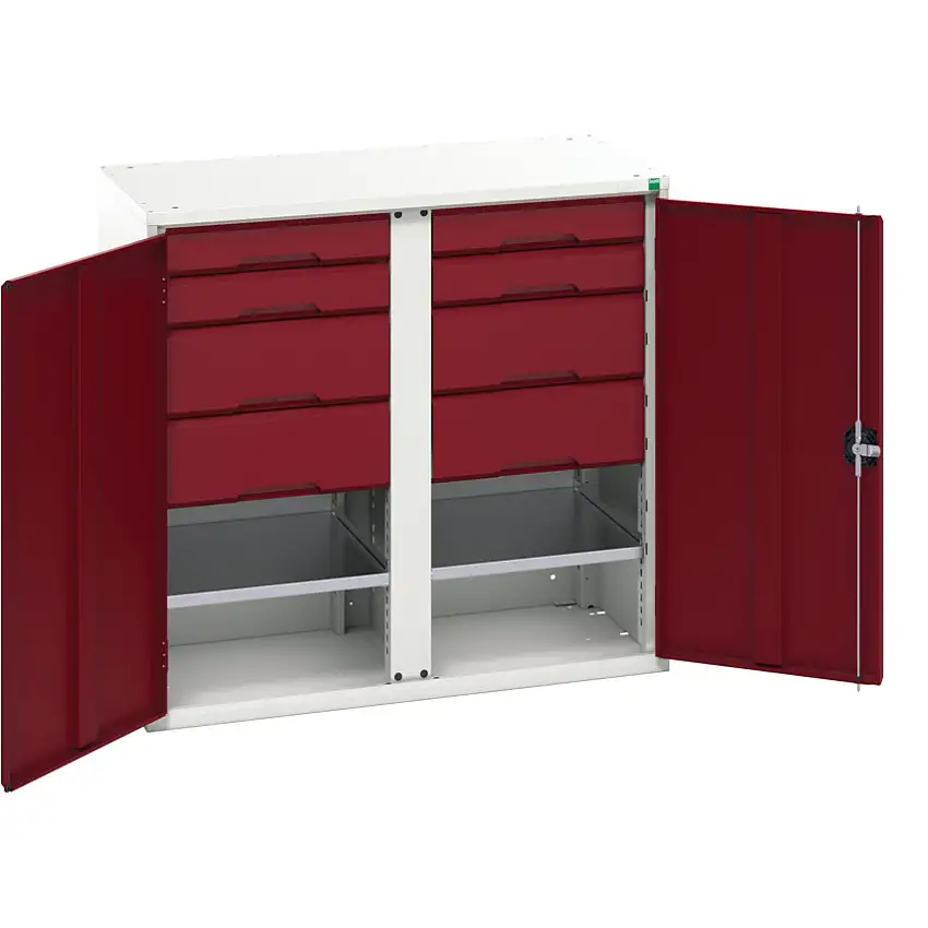 bott Verso PPE Cupboard, 2 Doors, Red, 1000 x 1050 x 550mm