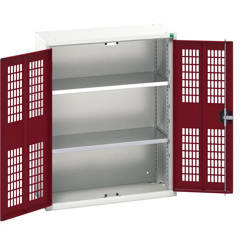 bott Verso Storage Cabinet, 2 Ventilated Doors, Red, 1000 x 800 x 350mm