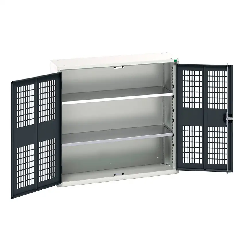 bott Verso Storage Cabinet, 2 Ventilated Doors, Anthracite Grey, 1000 x 1050 x 350mm