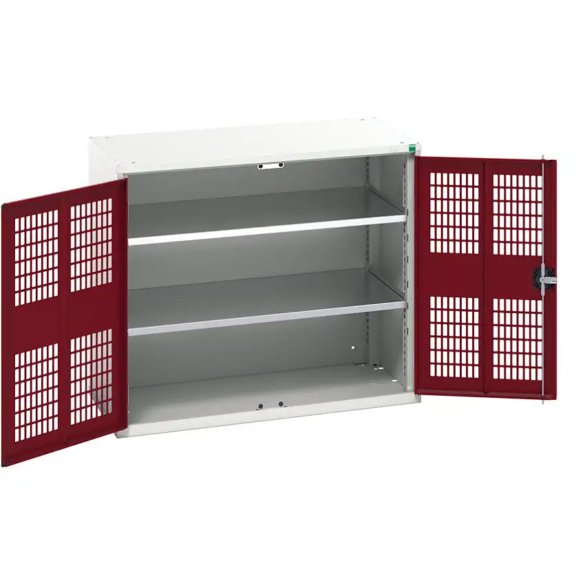 bott Verso Storage Cabinet, 2 Ventilated Doors, Red, 900 x 1050 x 550mm