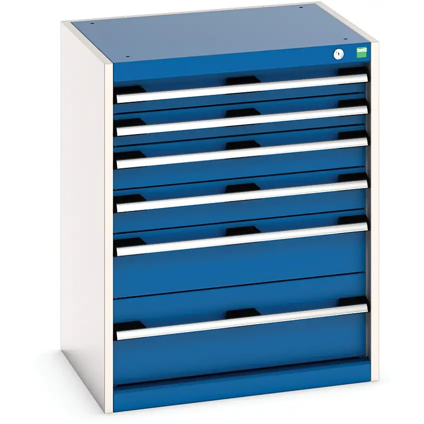 bott Cubio Drawer Cabinet, 6 Drawers, Blue/Light Grey, 800 x 650 x 525mm