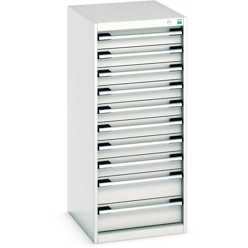 bott Cubio Drawer Cabinet, 10 Drawers, Light Grey, 1200 x 525 x 650mm