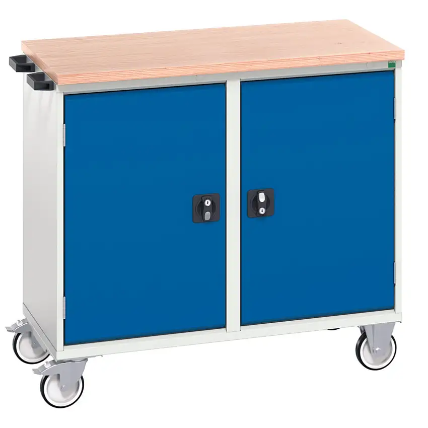 bott Verso Roller Cabinet, 0 Drawers, Blue/Light Grey, 980 x 1050 x 600mm