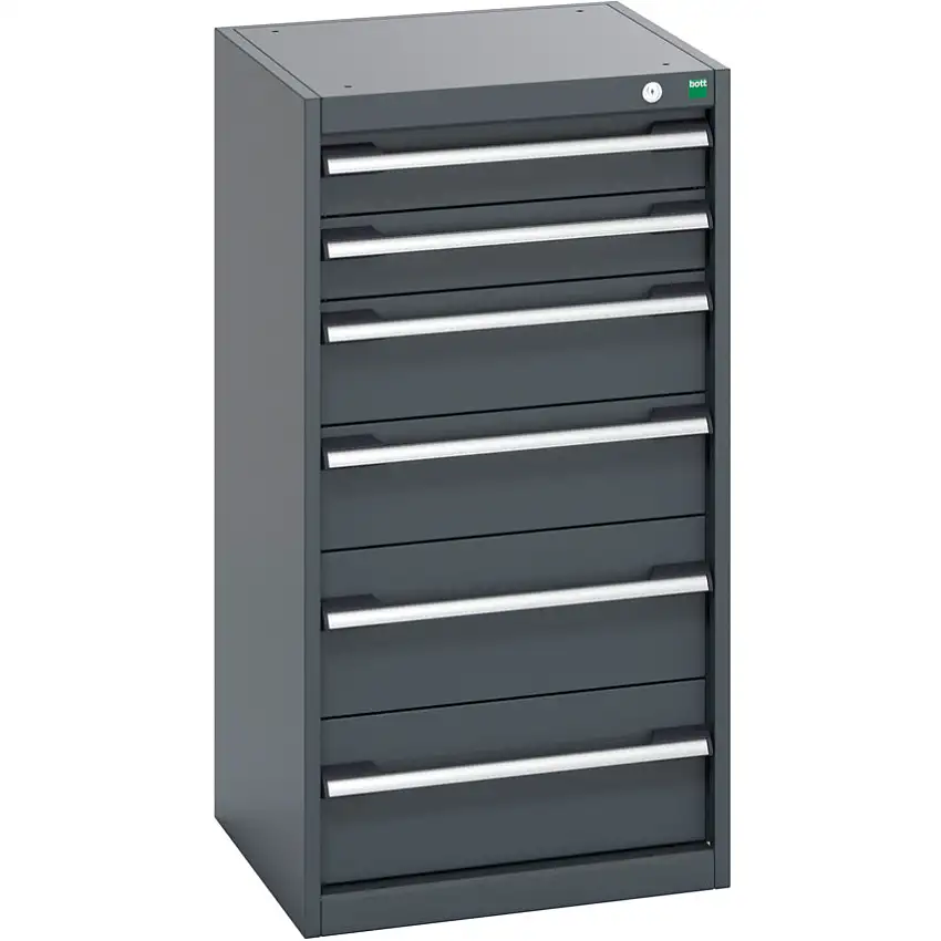bott 40010047.77V CABINET 6 DRAWERS 75KG UDL PER DRAWER/SHELF DARK GREY
