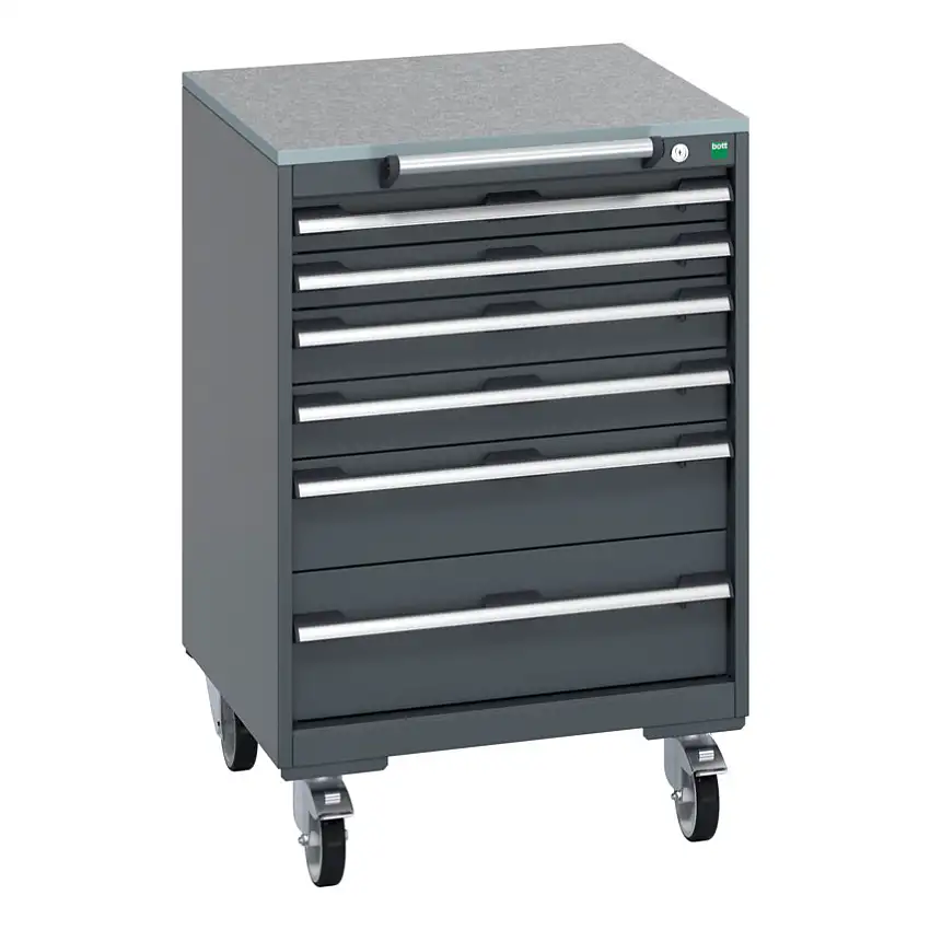 bott 40402152.77V MOBILE CABINET 6 DRAWERS & LINO WORK DARK GREY