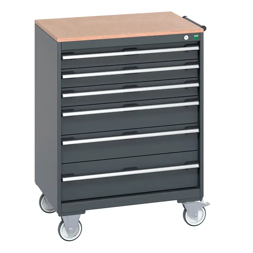 bott 40402159.77V MOBILE CABINET 6 DRAWERS & MULTIPLEX WORK DARK GREY