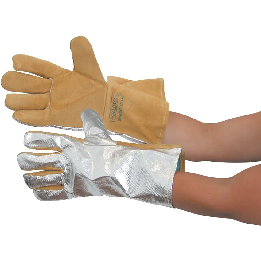 Weldas 2415, Welding Gloves, Leather, Yellow/Silver, Size