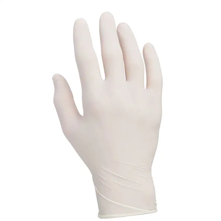 Warrior 0117PFL Disposable Gloves, Natural, Latex, Powder Free, Size L, Pack of 100
