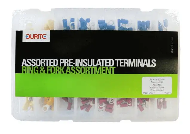 DURITE  Assorted Pre-insulated Ring & Fork Terminals-0-203-05