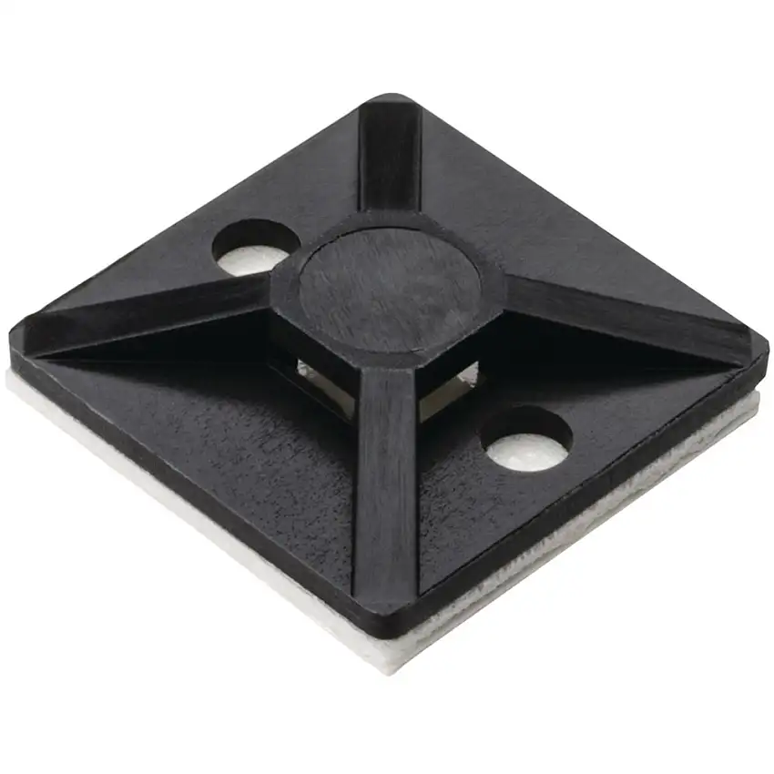 HellermanTyton 19 x 19 x 3.1mm Cable Tie Mount - Black - Pack of 100