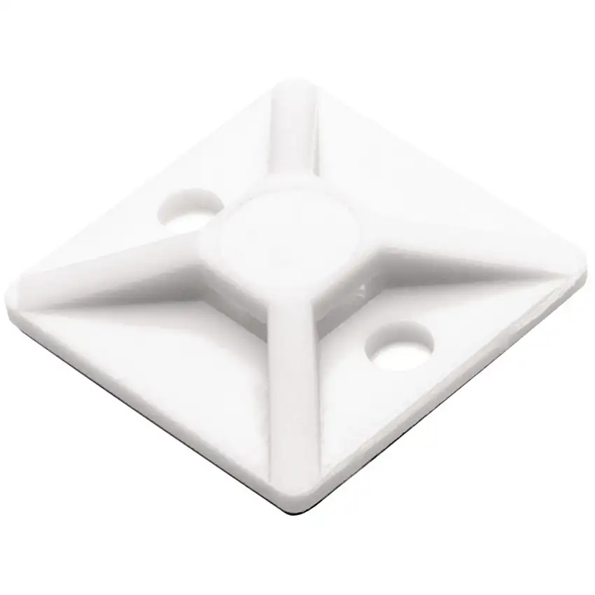 HellermanTyton 19 x 19 x 3.1mm Cable Tie Mount - White - Pack of 100