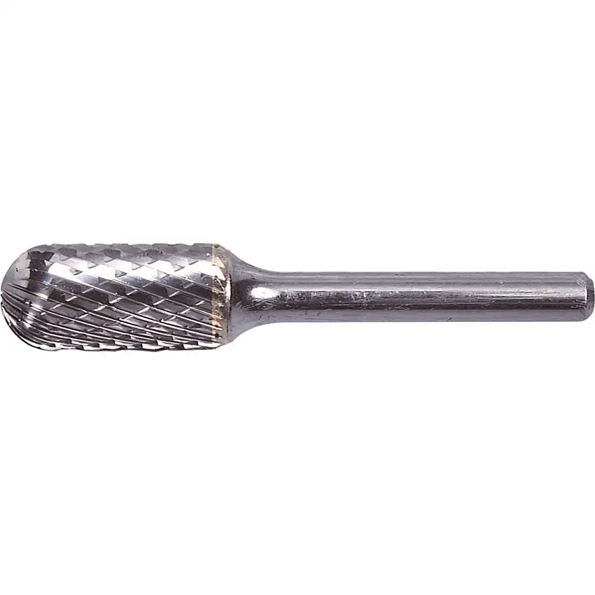 York Carbide Burr, Uncoated, Cut 6 - Double Cut, 8mm, Ball Nosed Cylindrical