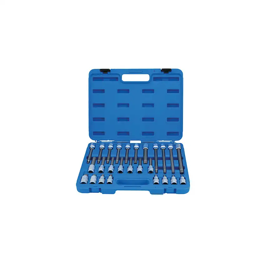 Laser Tools 1/2in. Drive, Socket and Bit Set, Torx, M5 - M16, Set of 26, Chromed Finish