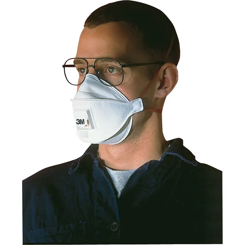 3M 9332 Disposable Mask, Valved, White;Red, FFP3, Filters Dust/Mist/Particulates, Pack of 10