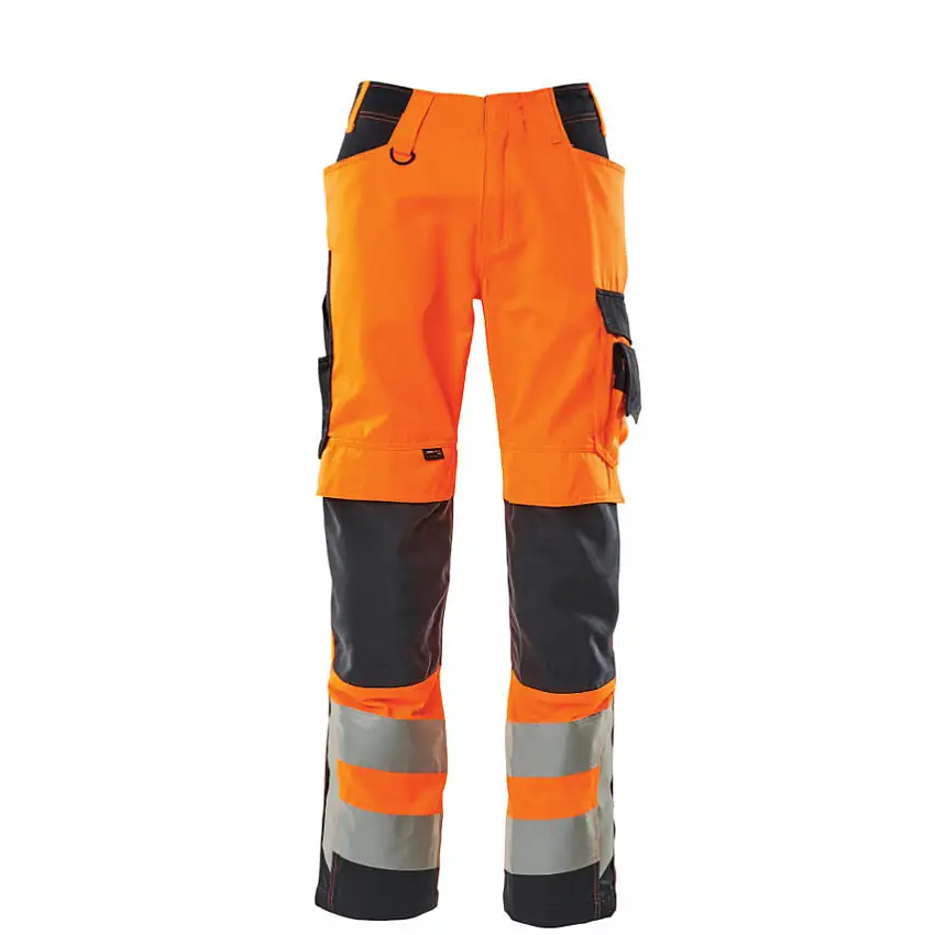 Mascot TROUSERS WITH KNEEPAD POCKETS HI- VIS ORANGE/DARK NAVY (L32W46.5)