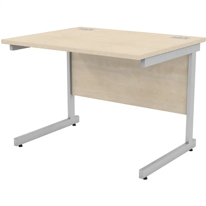 Lee & Plumpton 1000mm Rectangular Cantilever Desk Silver/Maple