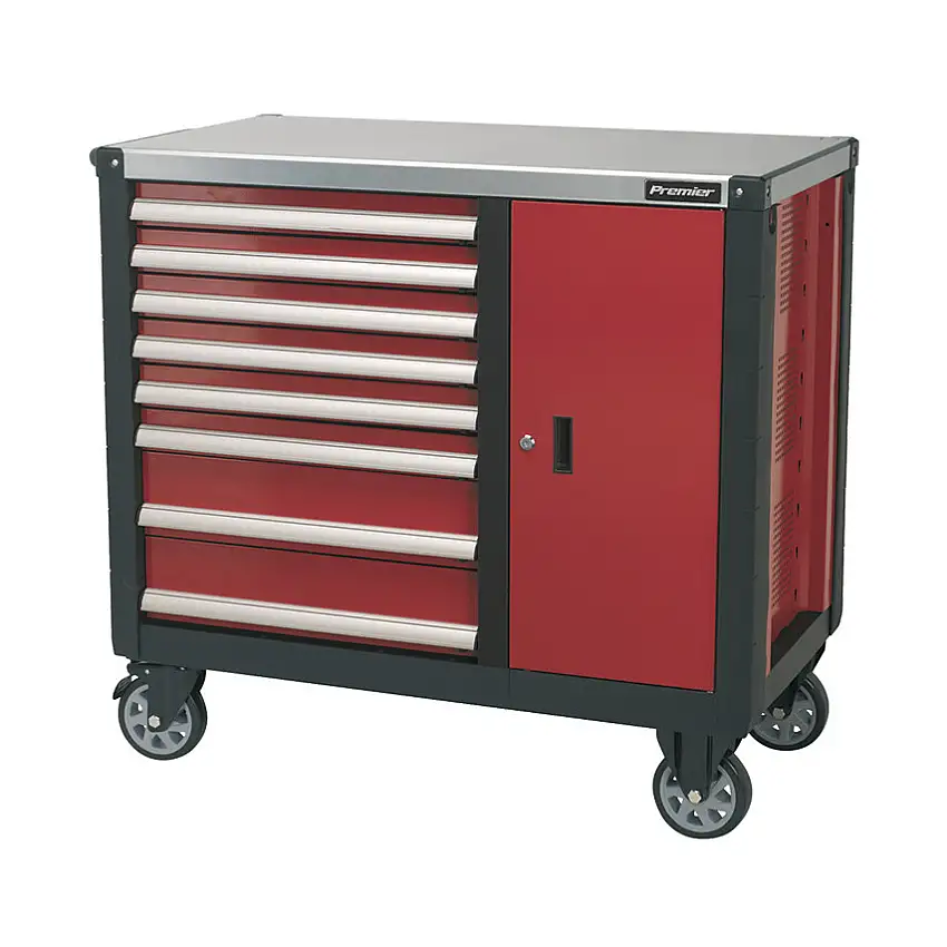 Sealey Roller Cabinet, Sealey Premier®, Red, 8-Drawers, 1000 x 1130 x 565mm