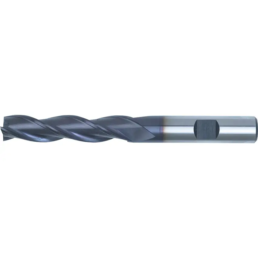 SwissTech 07, Long Series, Slot Drill, 14mm, 3 fl, Weldon Flat, Cobalt High Speed Steel, TiAlN