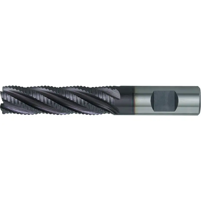 SwissTech 18, Coarse End Mill, Long, Coarse, 12mm, Weldon Flat, Cobalt High Speed Steel, TiCN, M42