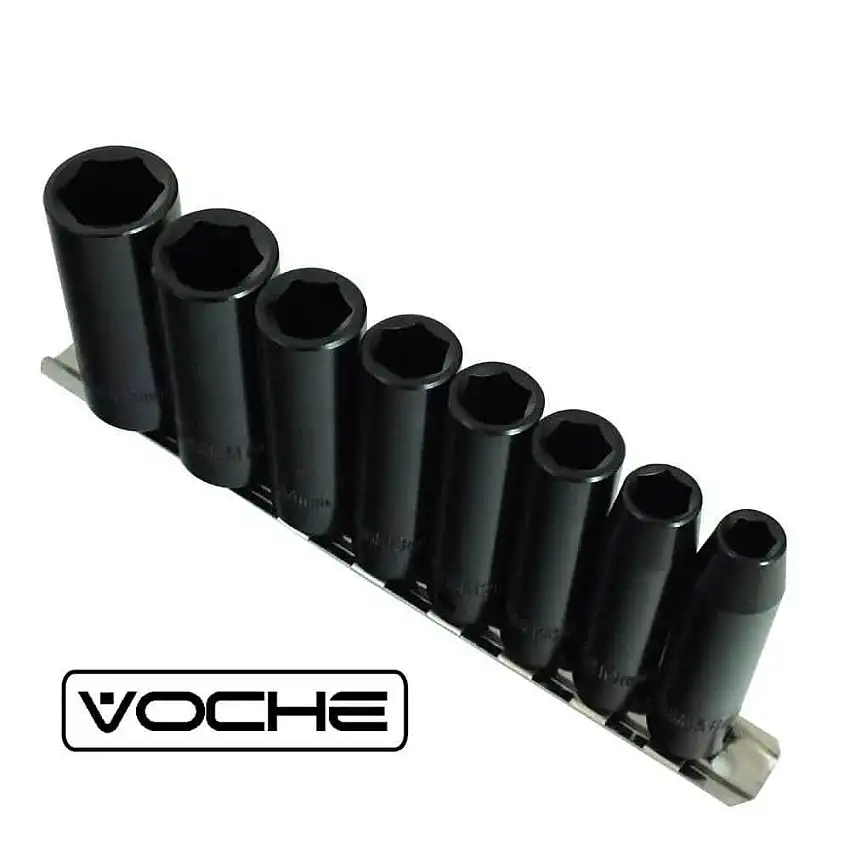 Voche® 9Pc Deep Impact Socket Set 3/8" Metric Chrome Vanadium Steel Crv Sockets