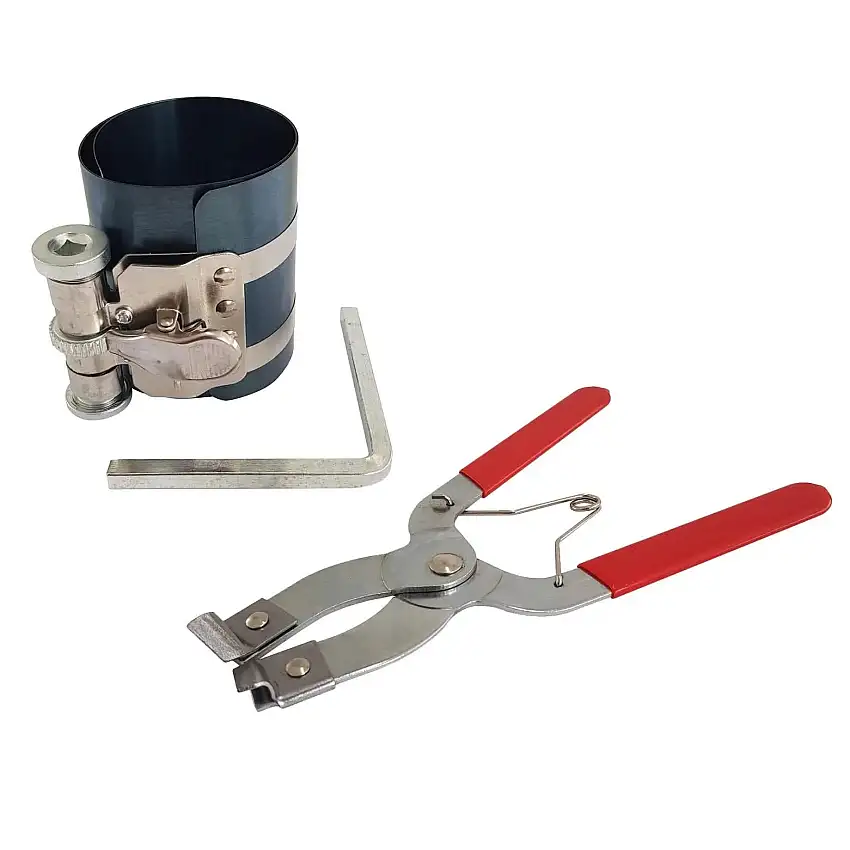 Voche® Piston Ring Compressor 50-125 X 75Mm S/S Clamp & Pliers Set 1.2 - 6.4Mm