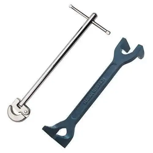 Voche® Plumbers Fixed Basin Wrench & 11" Adjustable Tap Nut Spanner Bath