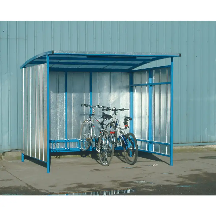 GPC Bike Shelter, Steel/PVC, Blue, 2600 x 2480 x 2230mm, 7 Bike Capacity