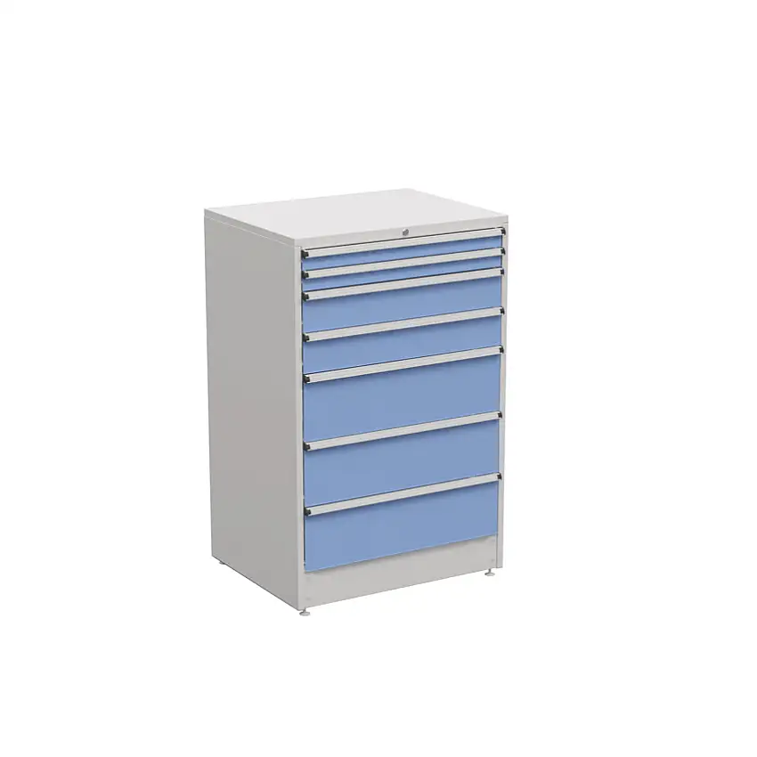 Treston Drawer Cabinet, 7 Drawers, Blue, 1400 x 910 x 715mm