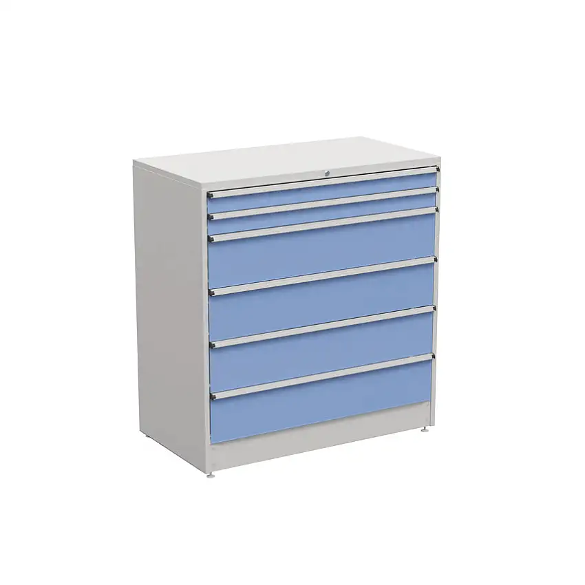 Treston Drawer Cabinet, 6 Drawers, Blue, 1400 x 1330 x 715mm
